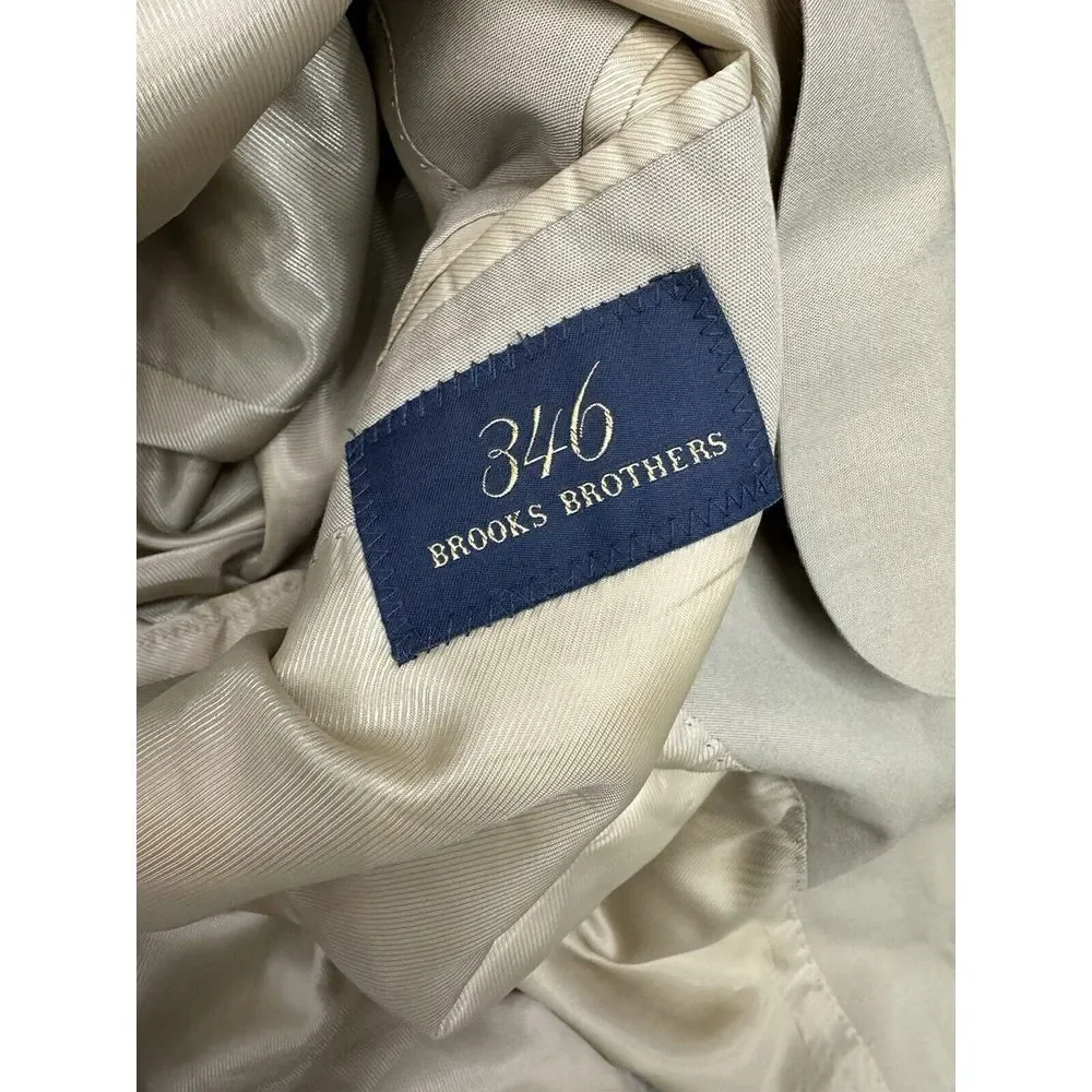 Brooks Brothers 346 42R Used Kahki Brown Stretch Blazer Cotton‎